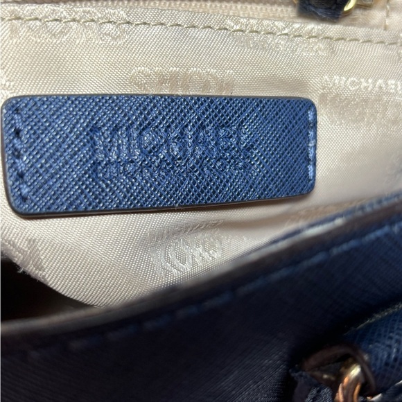 Michael Kors Navy Blue Saffiano Leather Dome Satchel - Picture 11 of 15